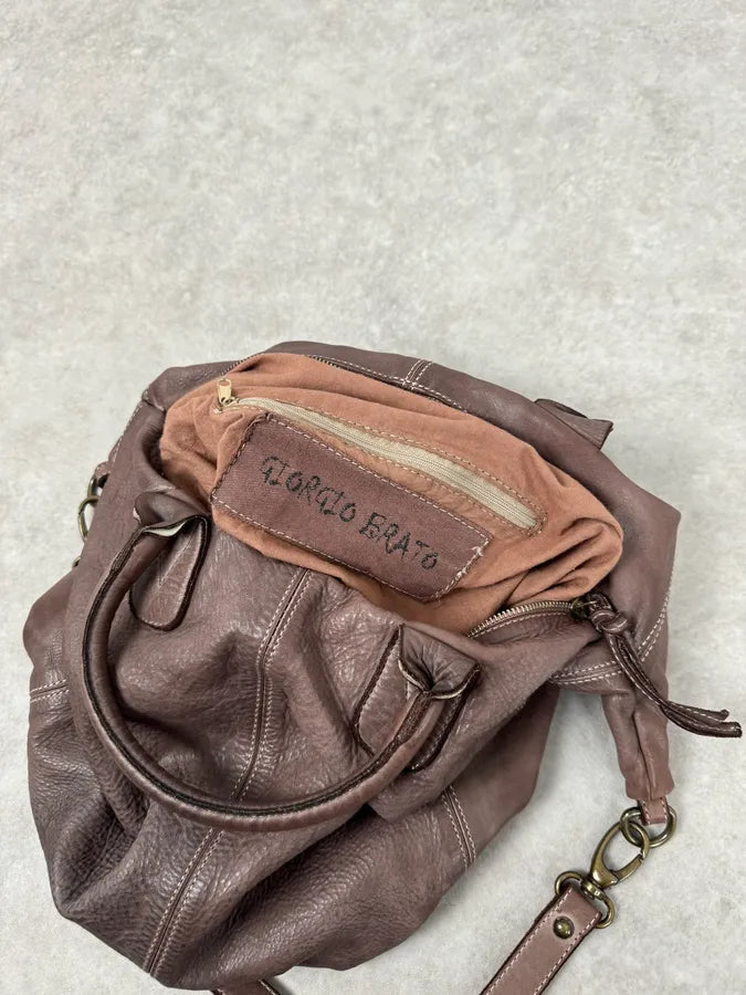 2000s Giorgio Brato Brut Grey Leather Daily Bag XrJqwKg 7