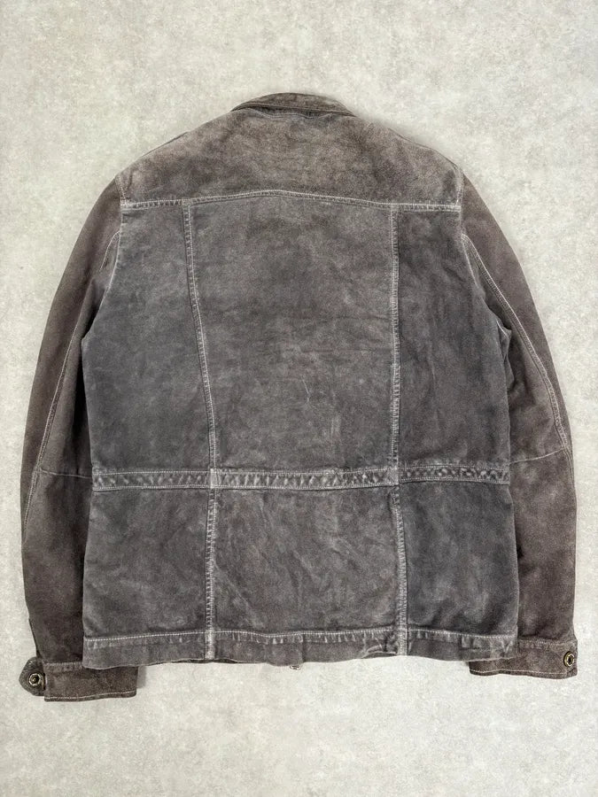 2000s Giorgio Brato Grey Suede Multi-Pocket Leather Jacket dwpbArW 5