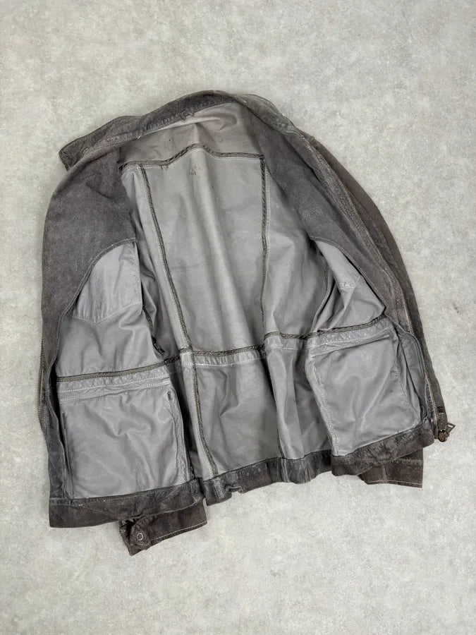2000s Giorgio Brato Grey Suede Multi-Pocket Leather Jacket dwpbArW 6
