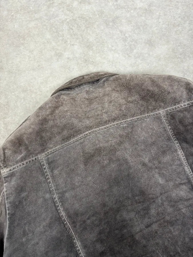 2000s Giorgio Brato Grey Suede Multi-Pocket Leather Jacket dwpbArW 7