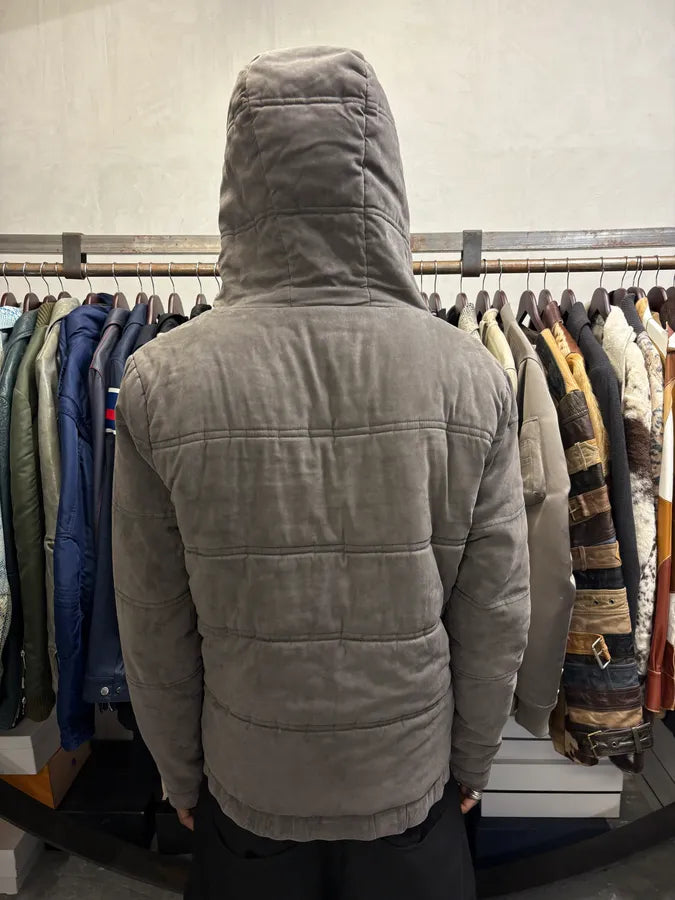 2000s Giorgio Brato Grey Velvet Hooded Jacket MyLLalu 2