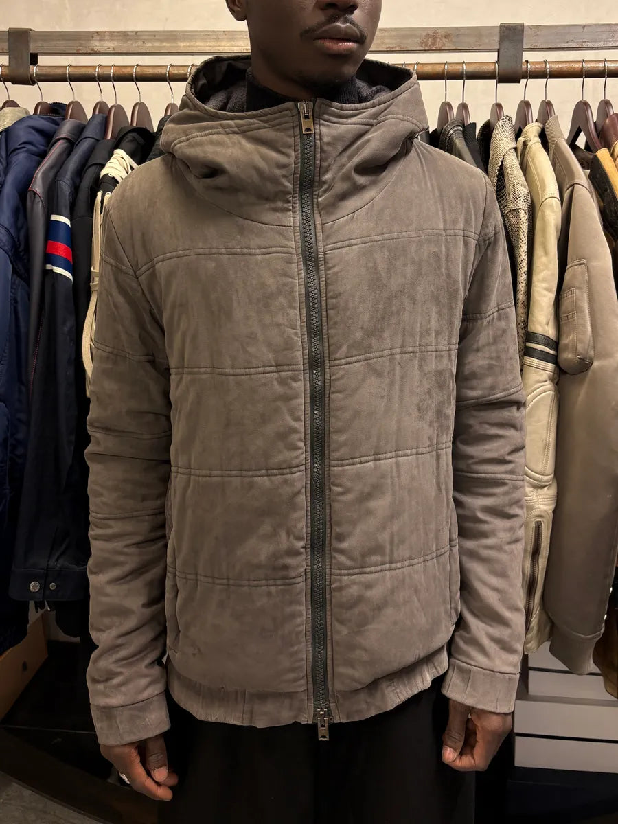 2000s Giorgio Brato Grey Velvet Hooded Jacket MyLLalu 1