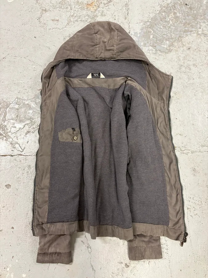 2000s Giorgio Brato Grey Velvet Hooded Jacket MyLLalu 6