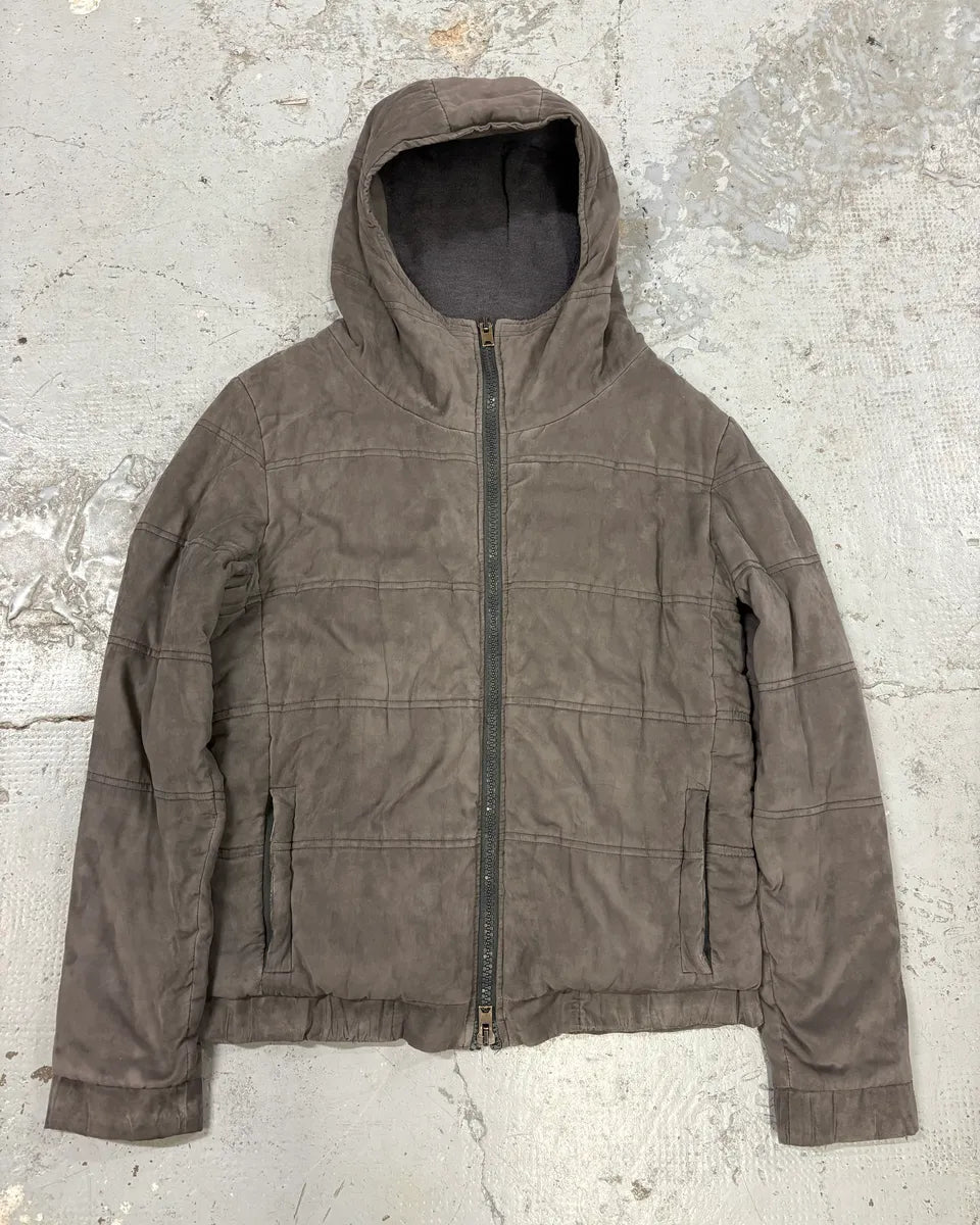 2000s Giorgio Brato Grey Velvet Hooded Jacket MyLLalu 0