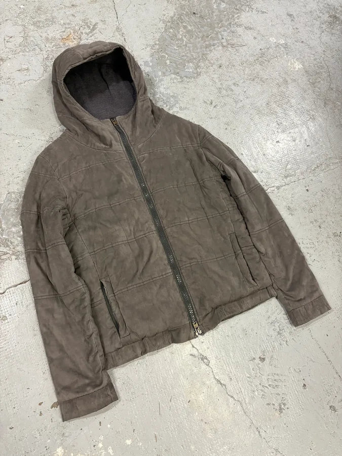 2000s Giorgio Brato Grey Velvet Hooded Jacket MyLLalu 3