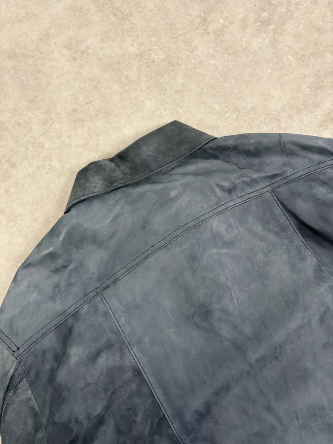2010s Giorgio Brato Blue Eroded Leather Jacket YZRCJHF 8