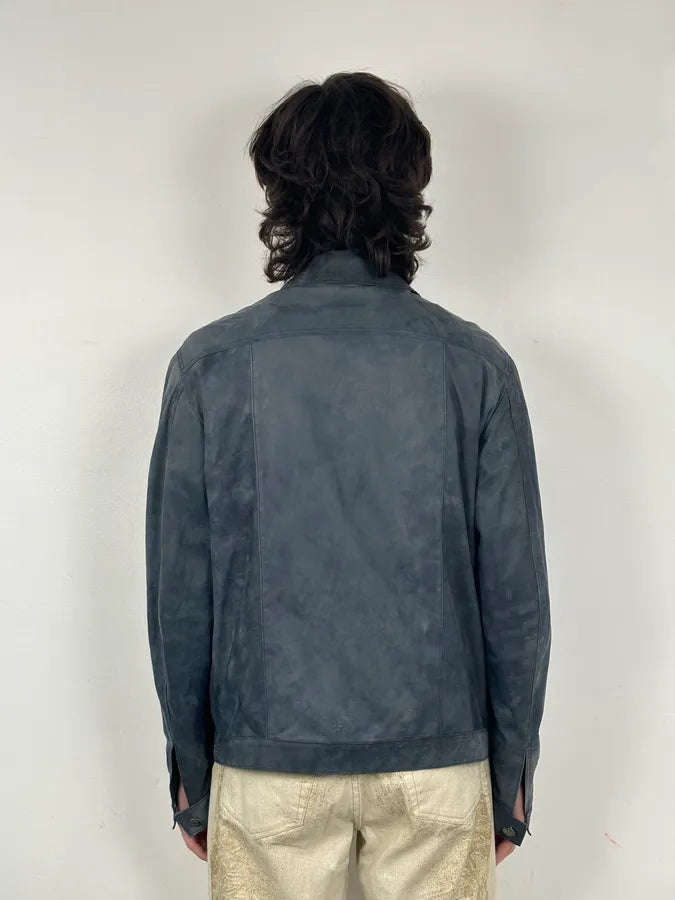 2010s Giorgio Brato Blue Eroded Leather Jacket YZRCJHF 2