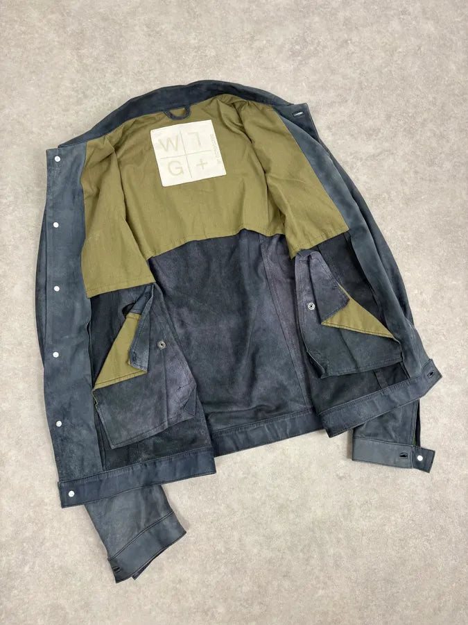 2010s Giorgio Brato Blue Eroded Leather Jacket YZRCJHF 6