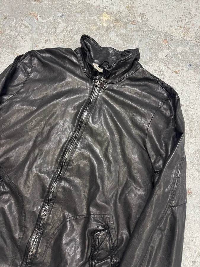 2000s Giorgio Brato Rockstar Organic Black Leather Jacket eGzzNdG 3