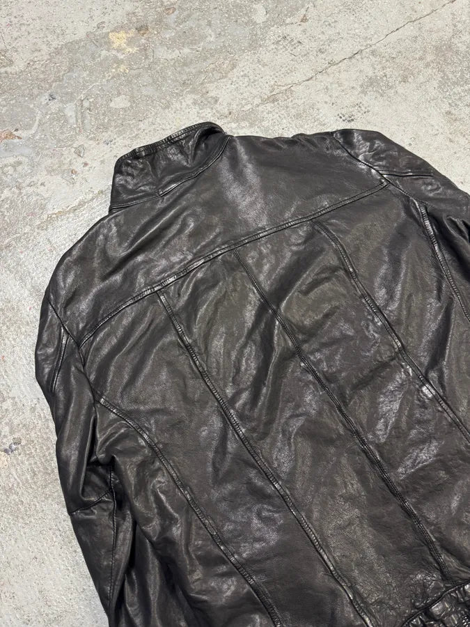 2000s Giorgio Brato Rockstar Organic Black Leather Jacket eGzzNdG 4