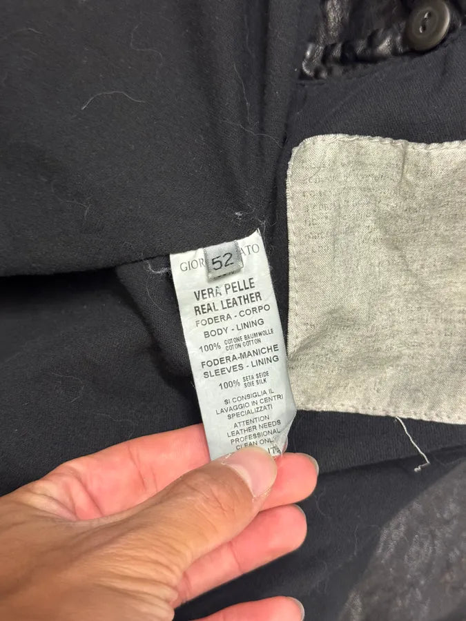 2000s Giorgio Brato Rockstar Organic Black Leather Jacket eGzzNdG 7