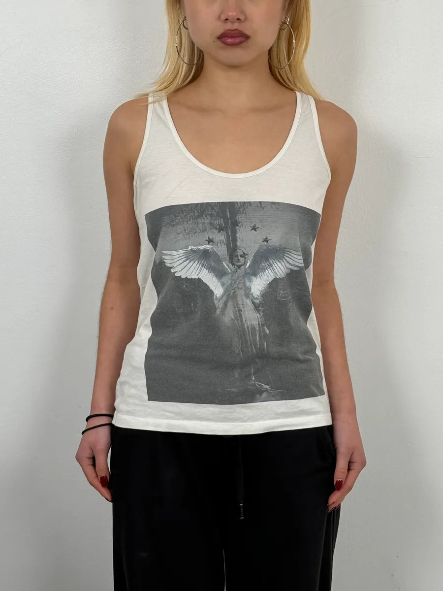 2000s Givenchy Angel White Tank Top WRQstkd 1