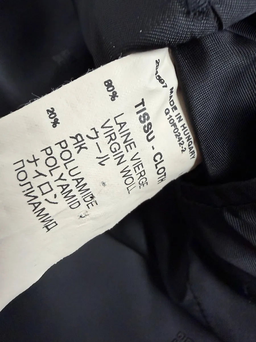 2000s Givenchy Black Asymmetrical Buttoned Wool Trench Coat fDsVbzY 10