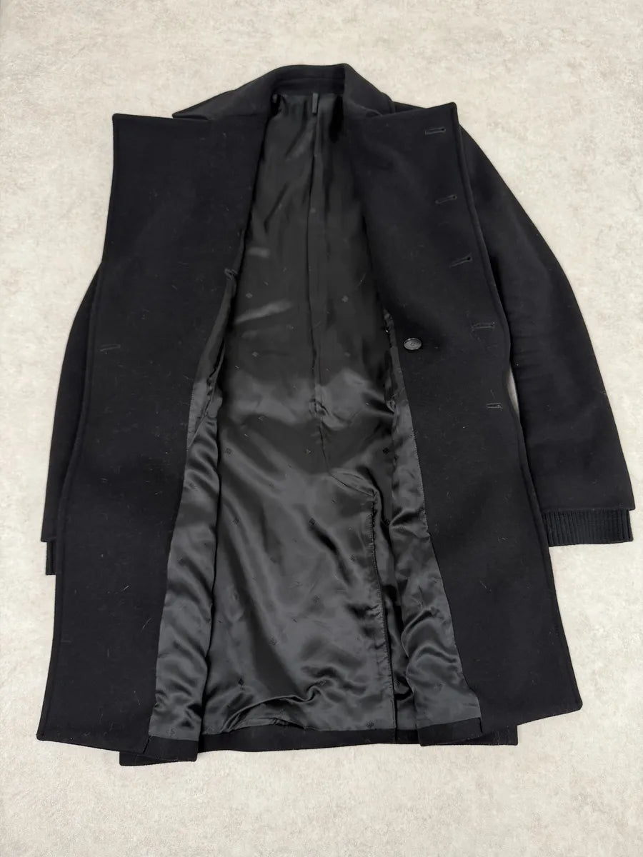 2000s Givenchy Black Asymmetrical Buttoned Wool Trench Coat fDsVbzY 5
