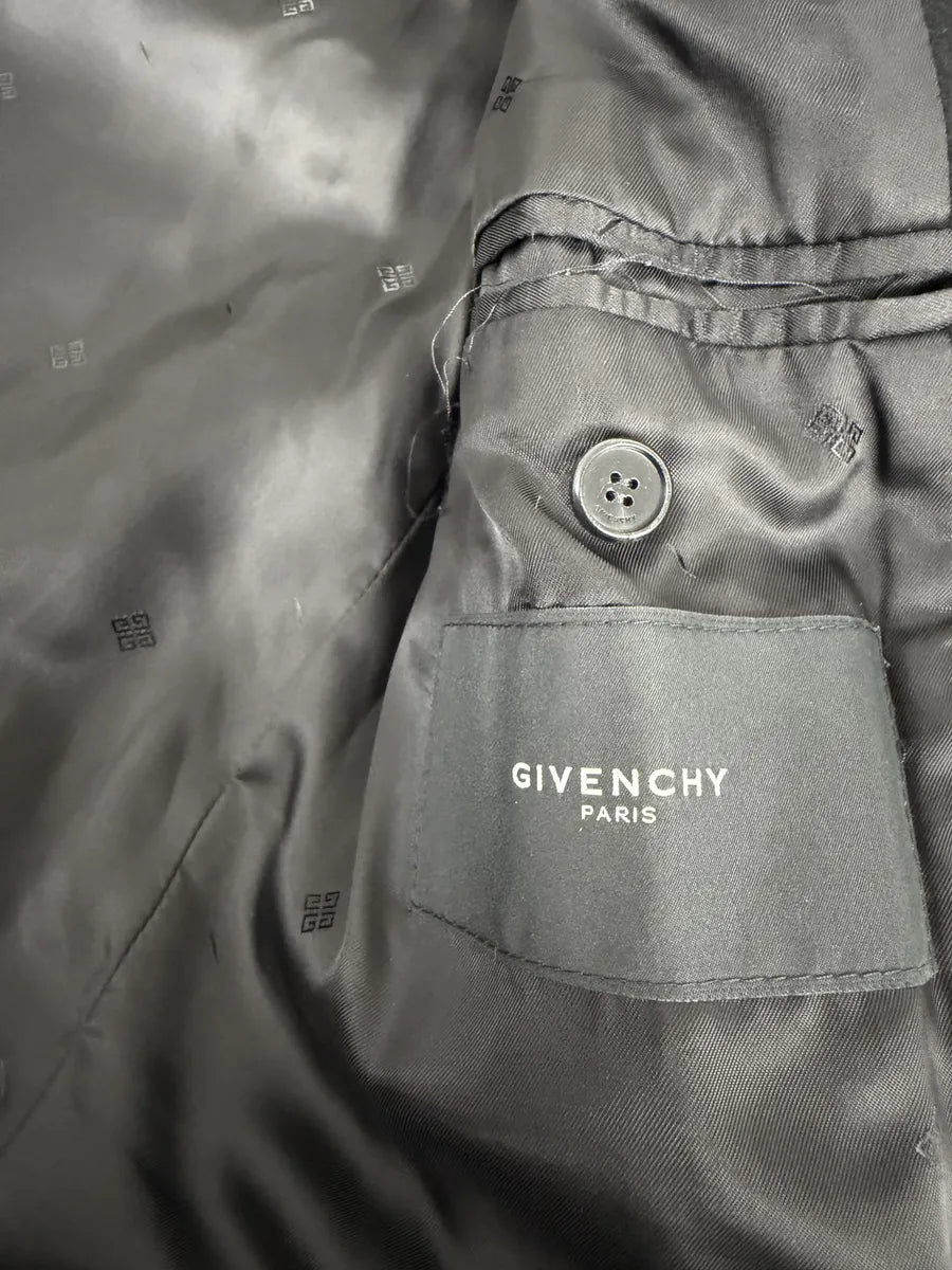 2000s Givenchy Black Asymmetrical Buttoned Wool Trench Coat fDsVbzY 9