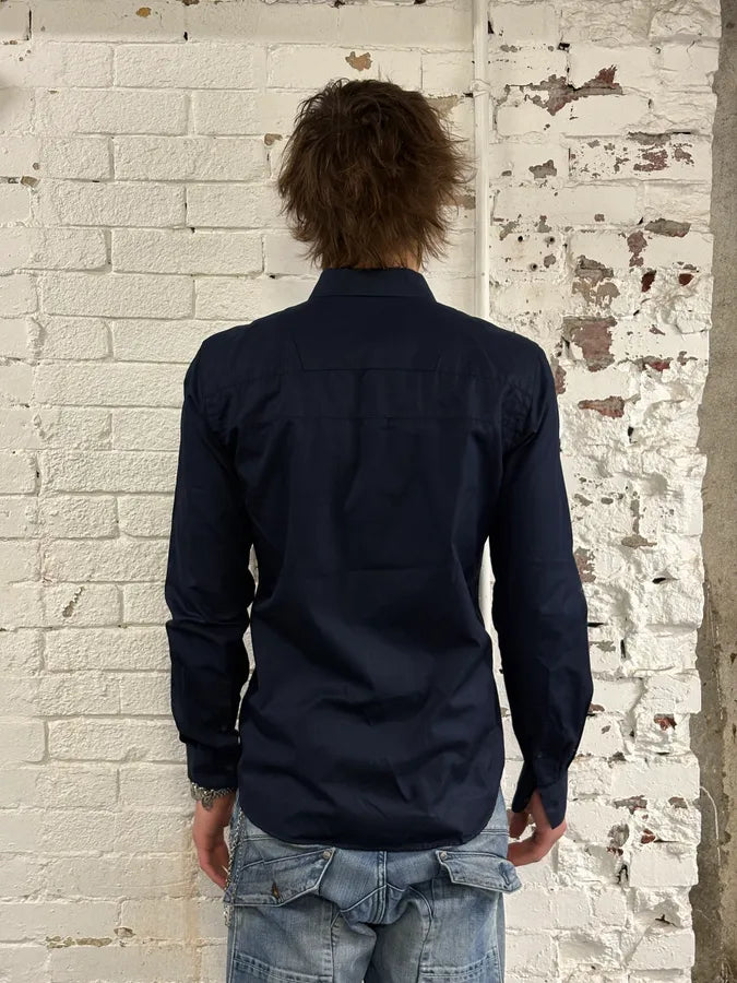 2000s Givenchy Navy Classy Mafia Shirt MLjGjAB 2