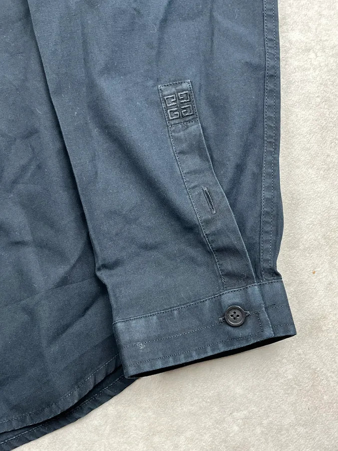 2000s Givenchy Black Ruffle Shirt zuaHPAk 9