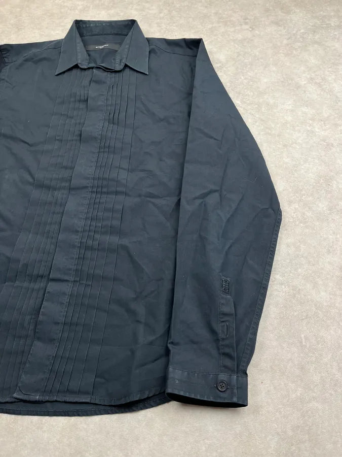 2000s Givenchy Black Ruffle Shirt zuaHPAk 3