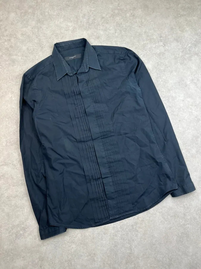 2000s Givenchy Black Ruffle Shirt zuaHPAk 4