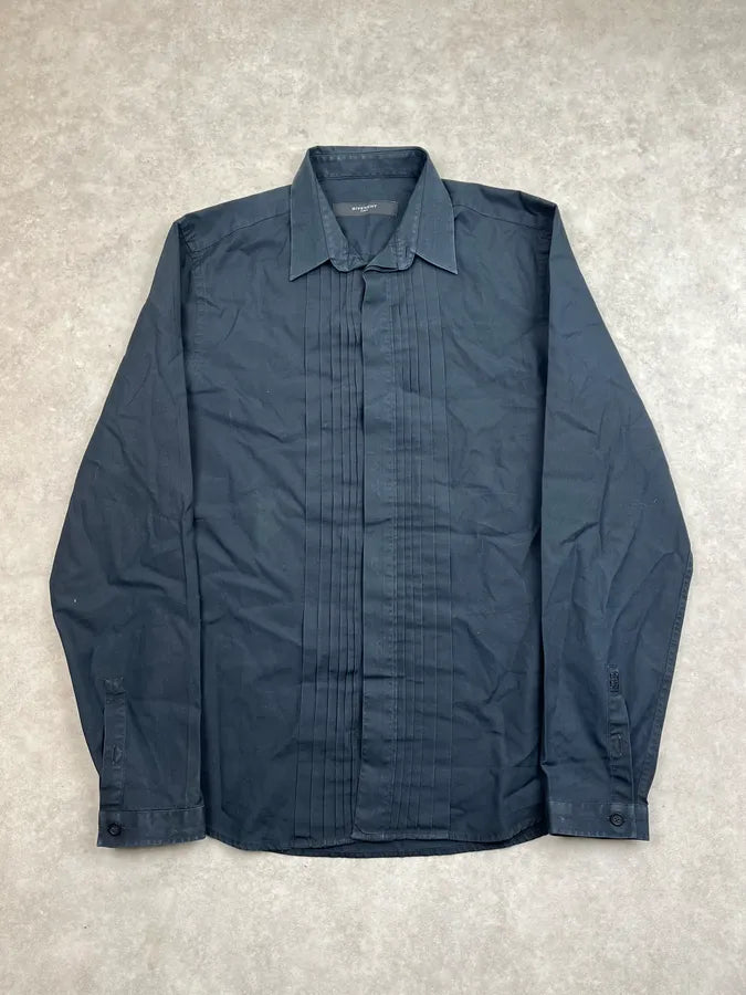 2000s Givenchy Black Ruffle Shirt zuaHPAk 0