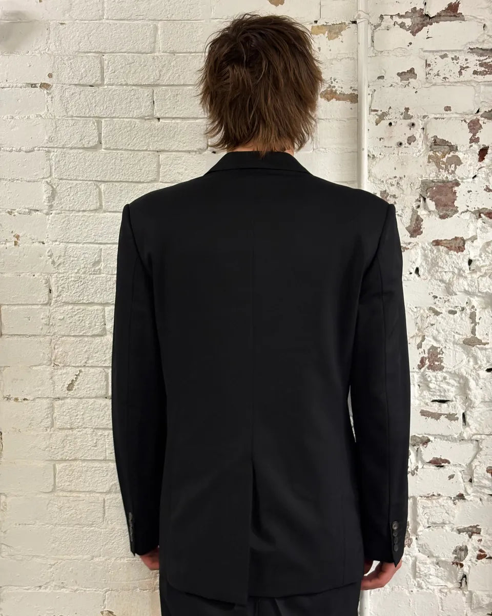 2000s Givenchy Black Wool Classy Blazer Jacket bAjrEQw 2