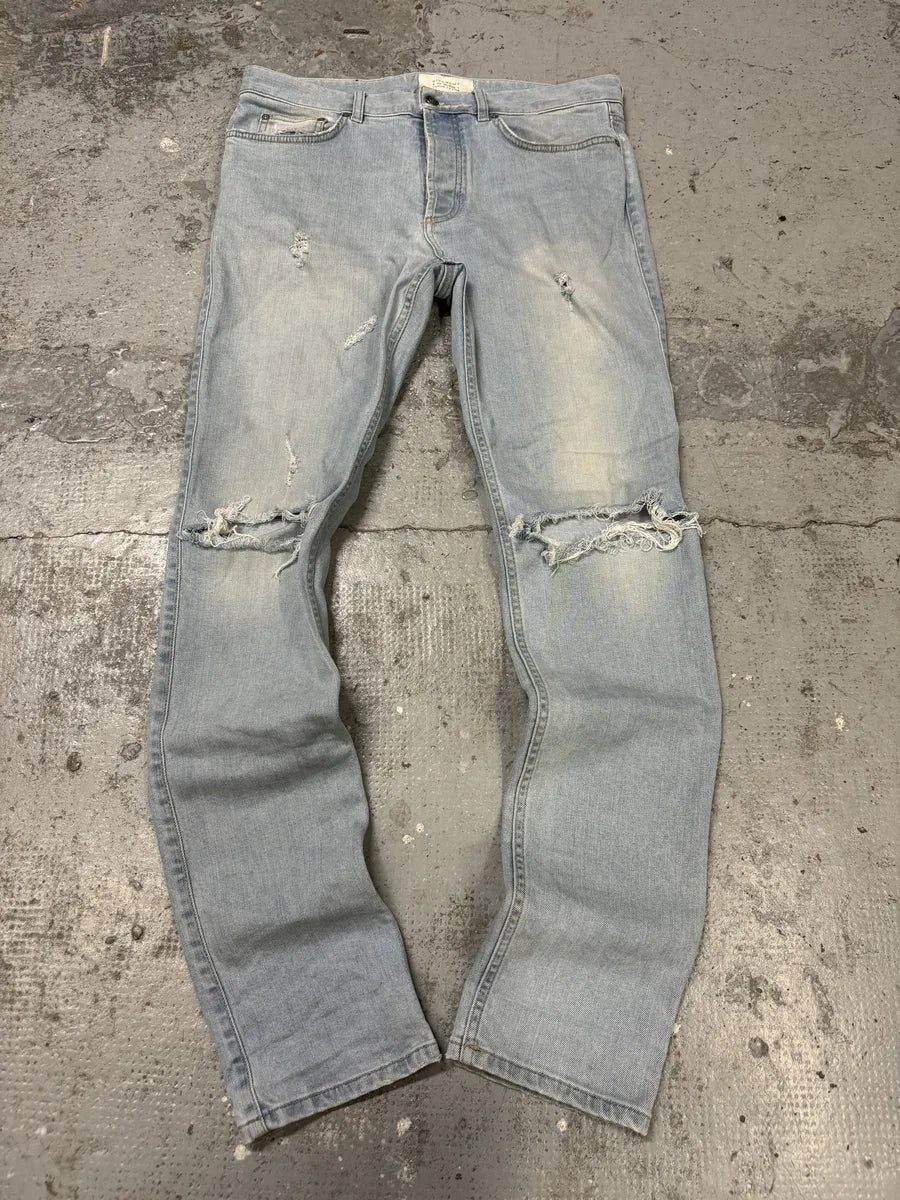 2000s Givenchy Blue Distressed Slim Denim Jeans SLCBncC 0