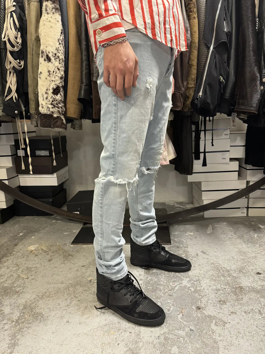 2000s Givenchy Blue Distressed Slim Denim Jeans SLCBncC 3