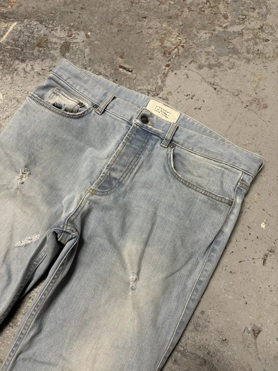 2000s Givenchy Blue Distressed Slim Denim Jeans SLCBncC 9