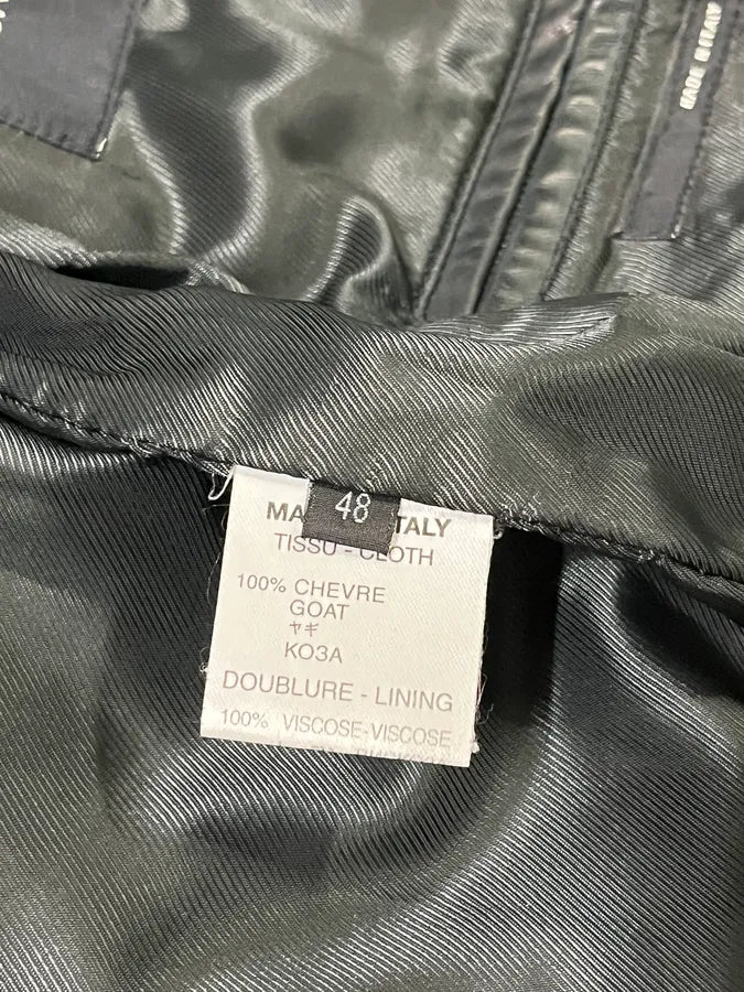 2000s Givenchy Dark Grey Goat Leather Bomber Jacket dFctUDL 11