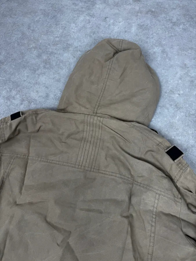 2000s Givenchy Destroyed Fur Hood Beige Cargo Jacket kpyXcvD 6