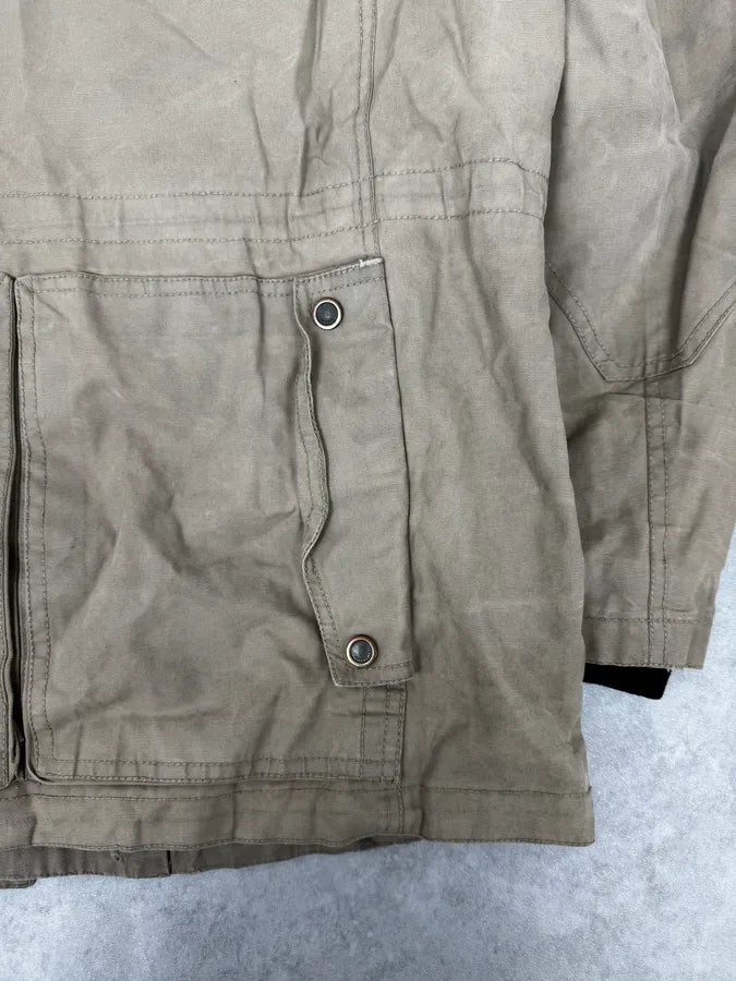 2000s Givenchy Destroyed Fur Hood Beige Cargo Jacket kpyXcvD 9