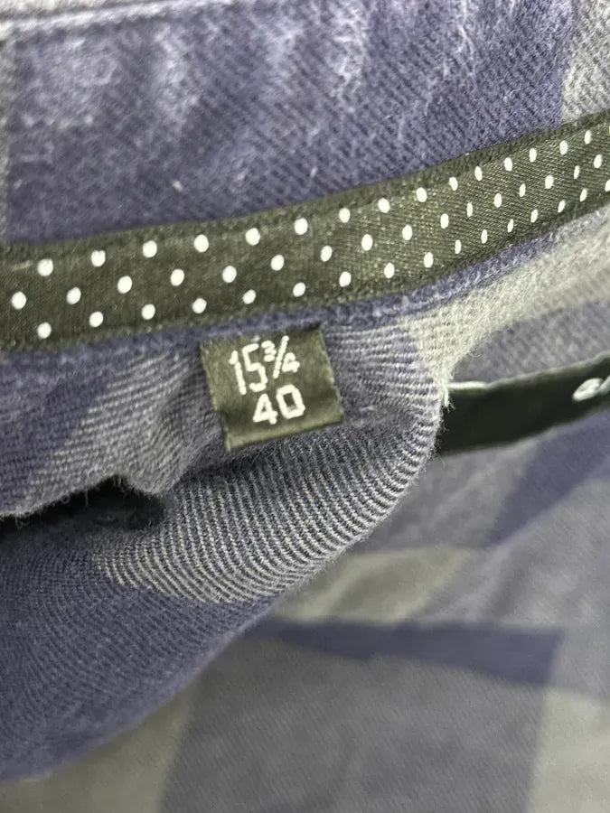 2000s Givenchy Grey & Navy Classy Checkered Shirt HiLwZAc 10