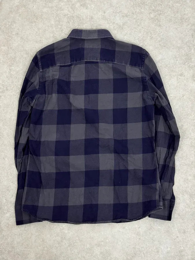 2000s Givenchy Grey & Navy Classy Checkered Shirt HiLwZAc 3