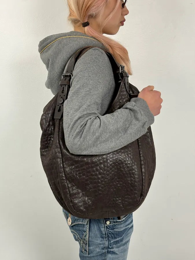 2000s Givenchy Hobo Brown Grained Handle Bag ZJjBFJf 1