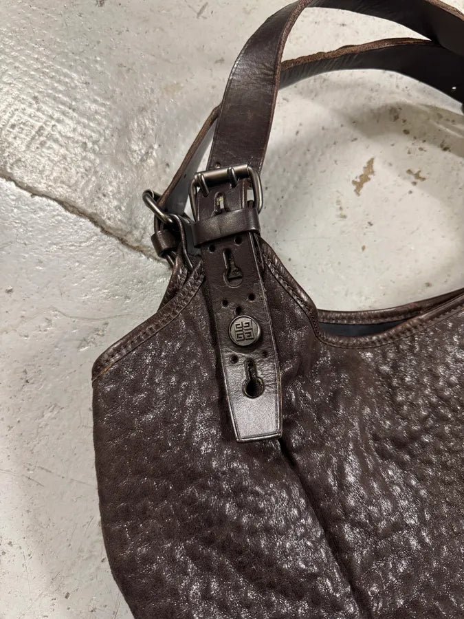 2000s Givenchy Hobo Brown Grained Handle Bag ZJjBFJf 7
