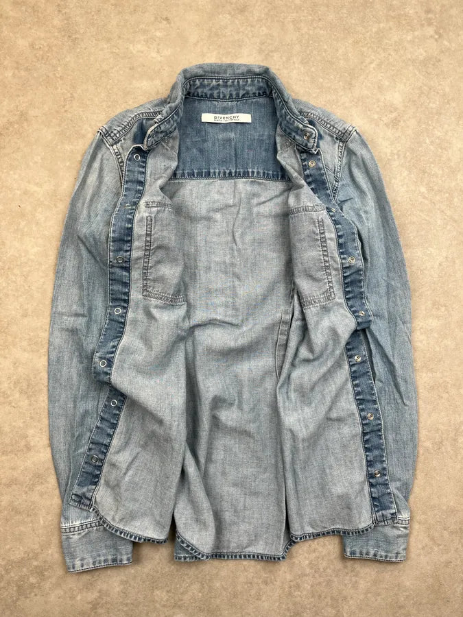 SS2017 Givenchy Light Blue Denim Star Shirt by Riccardo Tisci irJgCrk 4