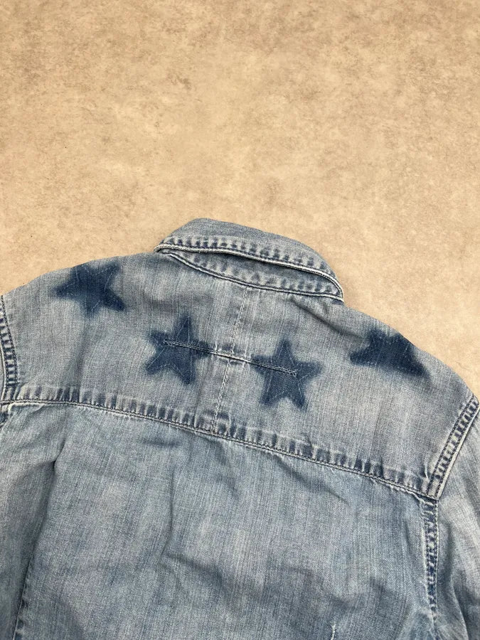 SS2017 Givenchy Light Blue Denim Star Shirt by Riccardo Tisci irJgCrk 7
