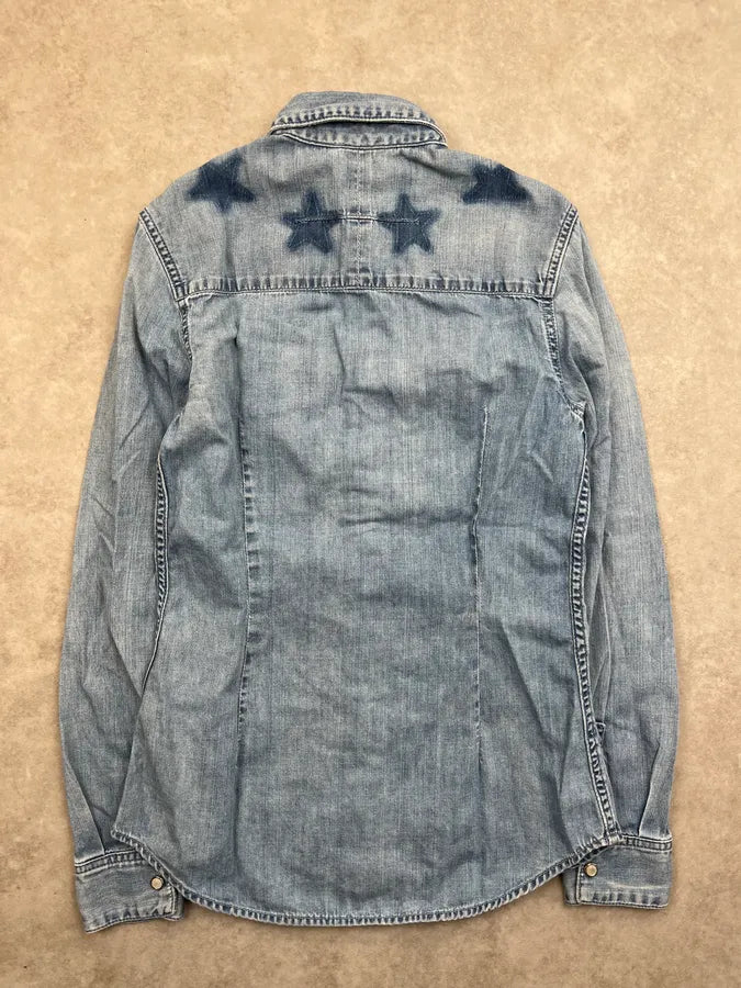 SS2017 Givenchy Light Blue Denim Star Shirt by Riccardo Tisci irJgCrk 3
