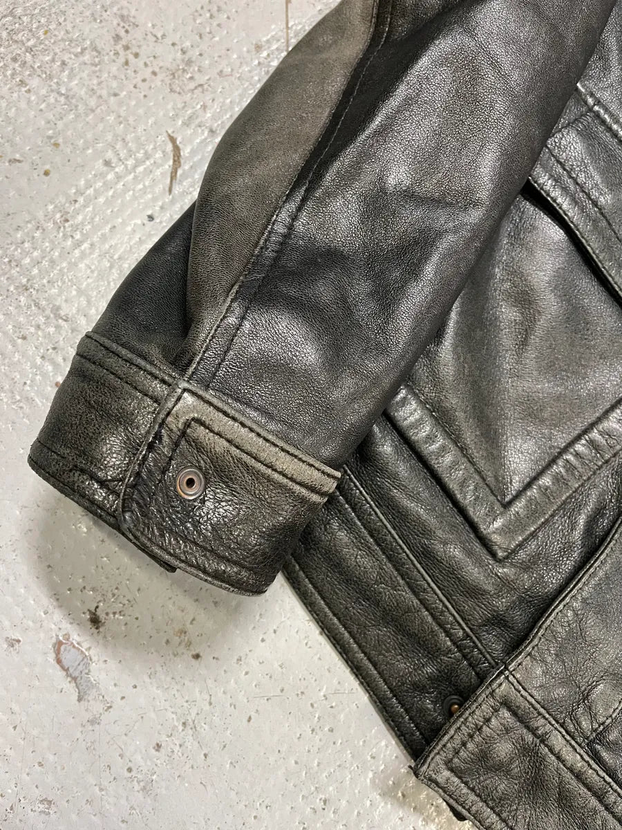 2000s Givenchy Multi-Pockets Aged Grey Leather Jacket yyQXGIO 5