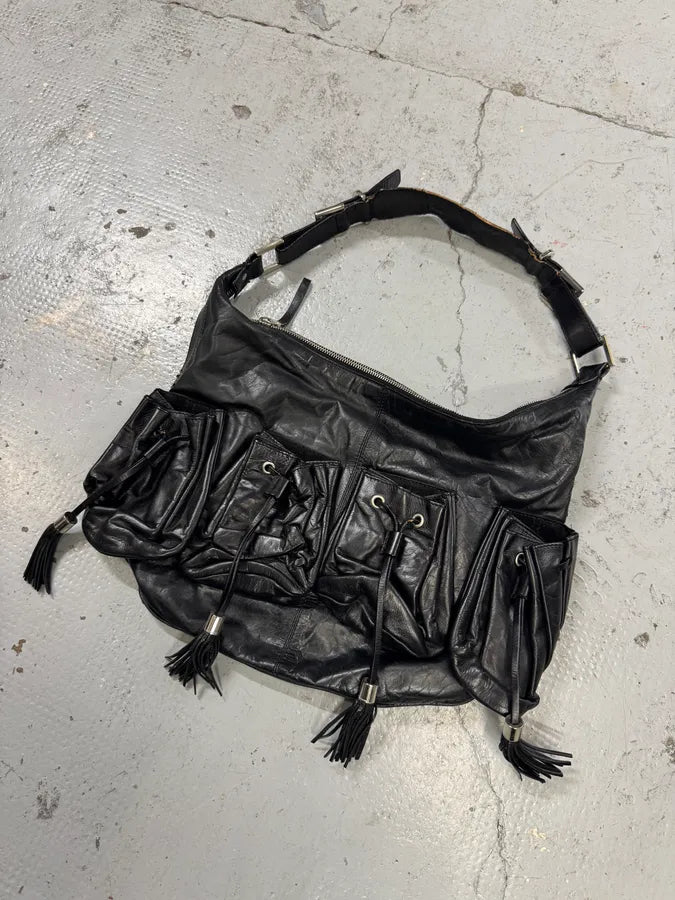 2000s Givenchy Pumpink Black Leather Multi-Pocket Bag bOQOLTT 2