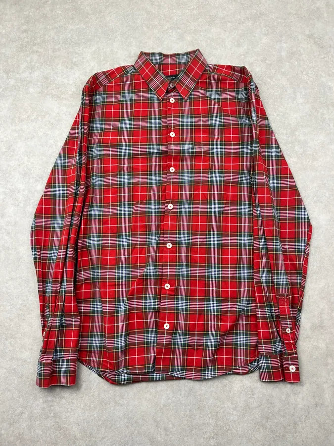 2000s Givenchy Red Tartan Shirt tZvHBcm 0