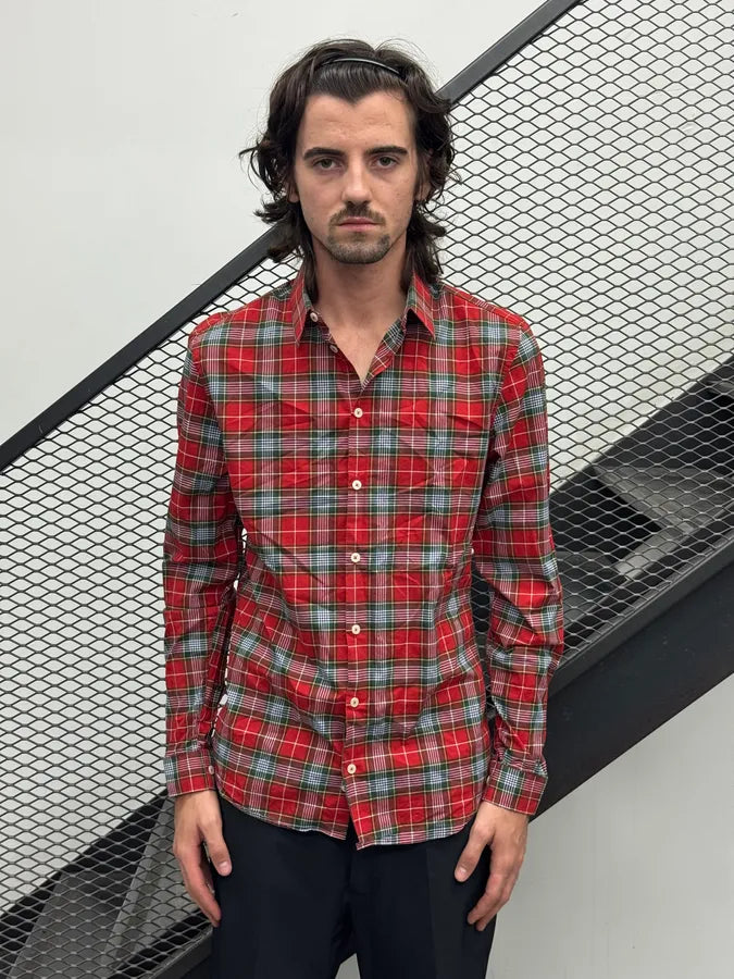 2000s Givenchy Red Tartan Shirt tZvHBcm 2
