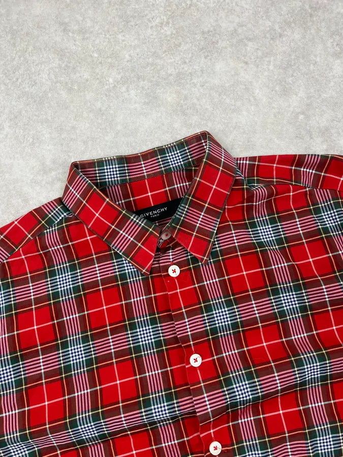 2000s Givenchy Red Tartan Shirt tZvHBcm 4