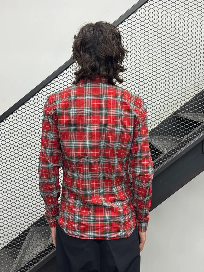 2000s Givenchy Red Tartan Shirt tZvHBcm 3