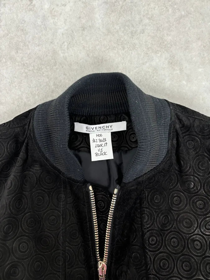 AW2016 Givenchy Sample Circle Black Leather Bomber Jacket adReitb 10