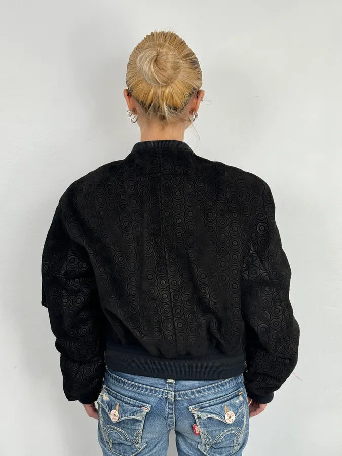 AW2016 Givenchy Sample Circle Black Leather Bomber Jacket adReitb 2