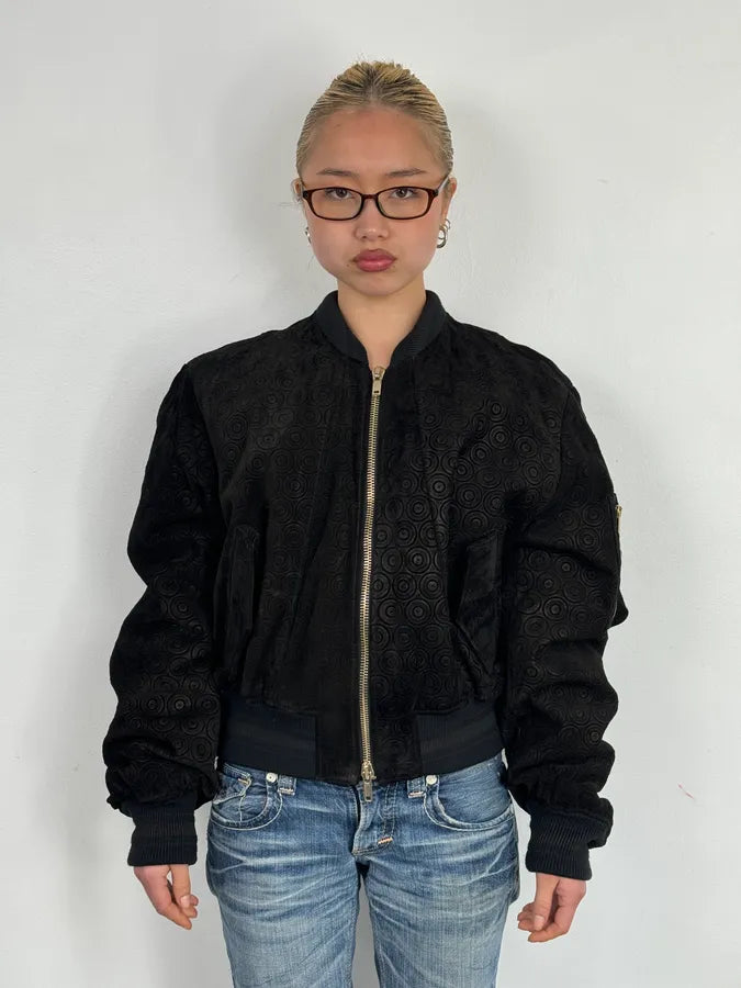 AW2016 Givenchy Sample Circle Black Leather Bomber Jacket adReitb 1