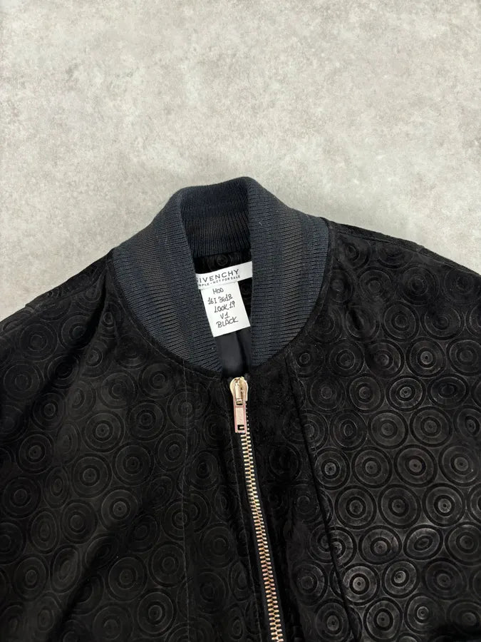 AW2016 Givenchy Sample Circle Black Leather Bomber Jacket adReitb 3
