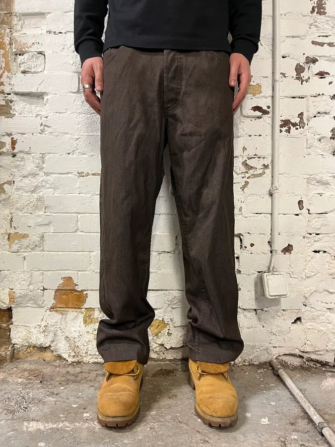 2000s Givenchy Wide Brown Pants VoxUlte 1