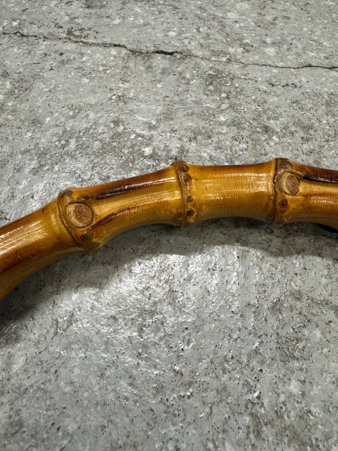 2000s Gucci Bamboo Black Nylon Messenger Shoulder Bag (OS) USZBExR 6